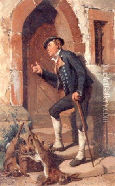 The Huntsman's Return Oil Painting - Theodore Gerard