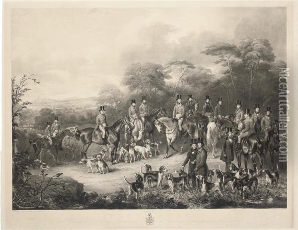 The Bury Hunt Oil Painting - Frederick Bromley