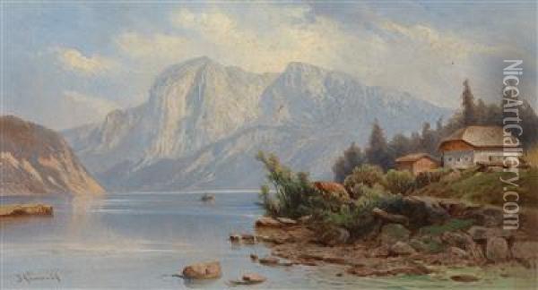 Blick Auf Den Wolfgang See Oil Painting - Karl Franz Emanuel Haunold