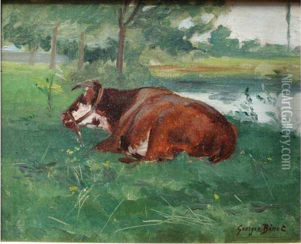 Vache Au Repos Oil Painting - Georges Binet