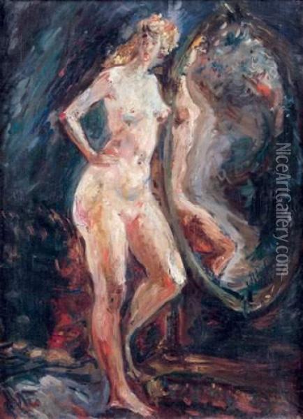 Nu Au Miroir Oil Painting - Alexis Pawlowitsch Arapoff