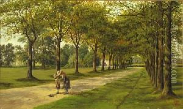 Under The Allee Oil Painting - Francis M. Trappes