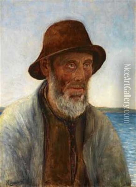 Fisker Oil Painting - Hans Olaf Heyerdahl