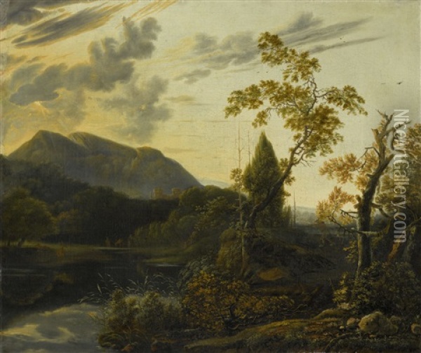 Italian Mountain Landscape Oil Painting - Adam Pynacker