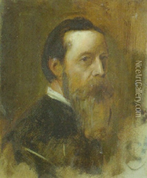 Der Bildhauer Reinhold Begas Oil Painting - Franz Seraph von Lenbach