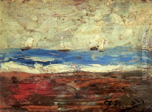 Marina Oil Painting - Ignacio Pinazo Camarlench