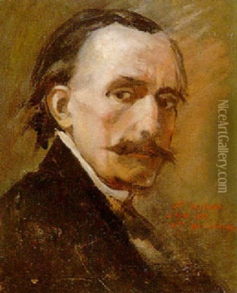 Portrait (d'alexandre Bullier?) Oil Painting - Jean-Baptiste Carpeaux