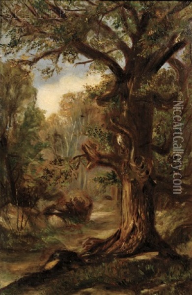 Forest Interior Oil Painting - Edward Bannister