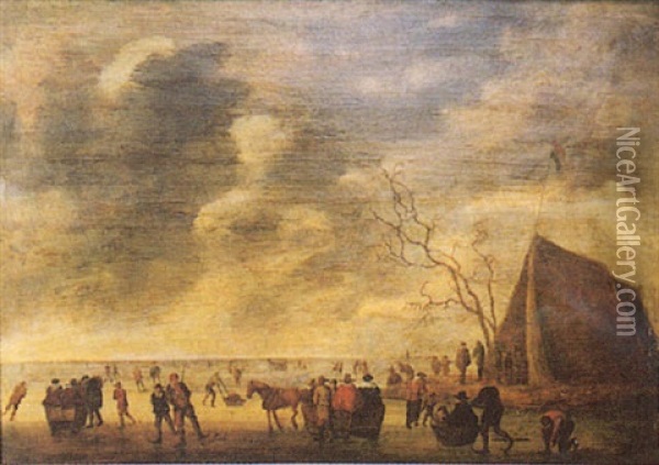 Le Lac Gele Oil Painting - Salomon van Ruysdael