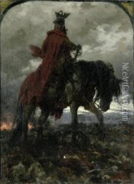 Der Reitende Tod Uber Dem Schlachtfeld Oil Painting - Werner Wilhelm Gustav Schuch