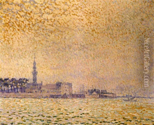 View Of Veere Oil Painting - Theo van Rysselberghe