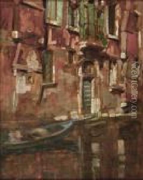 Canale Veneziano Oil Painting - Vittore Zanetti Zilla