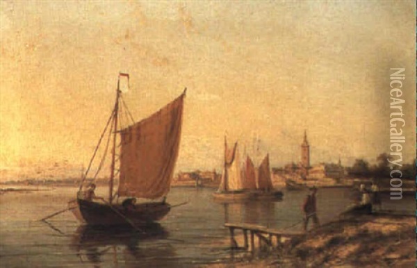 Edam On The Zuider Zee, Holland Oil Painting - William Raymond Dommersen