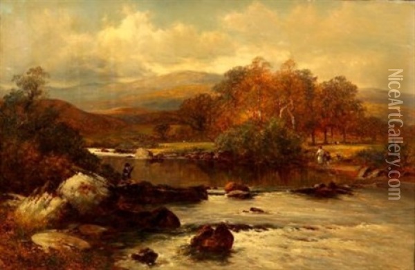 On The Wye Oil Painting - David Bates