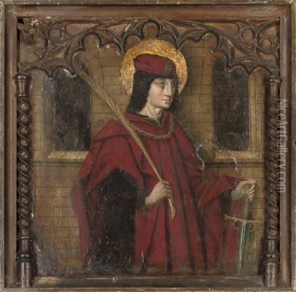 A Saint (saint Pancras?) Oil Painting - Jaime Huguet