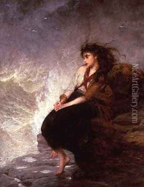 Alone Oh for the touch of a vanished hand Oil Painting - George Elgar Hicks