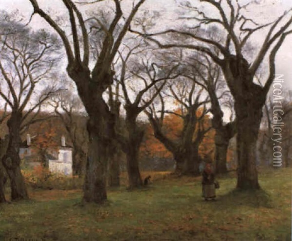 Paysage . Louveciennes, En Automne Oil Painting - Camille Pissarro