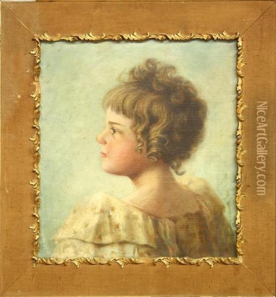 Portrait Of Hazel Bradshaw Oil Painting - Nellie A. Bradshaw