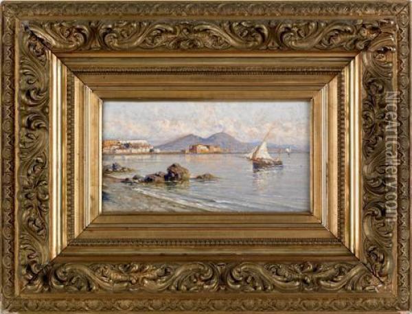 Coastal Scenes Oil Painting - Giuseppe Carelli