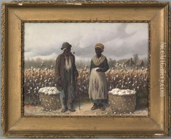 Portrait Of Two Cotton Pickers Oil Painting - William Aiken Walker