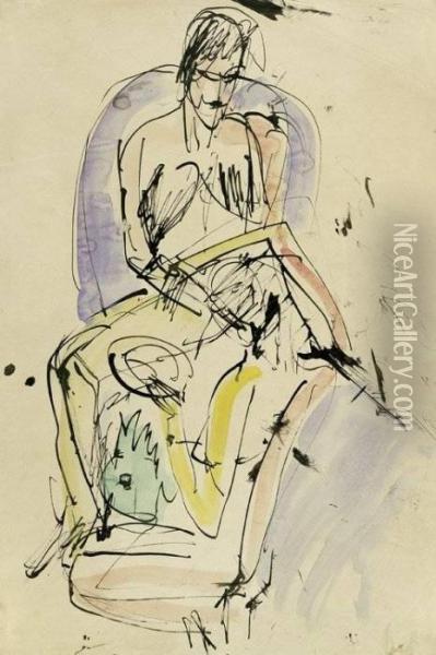 Siesta Der Frauen Oil Painting - Ernst Ludwig Kirchner