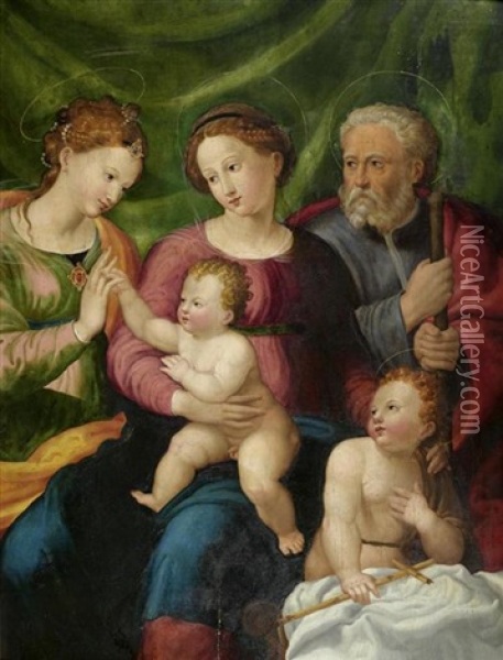 Die Mystische Vermahlung Der Heiligen Katharina Oil Painting -  Bacchiacca