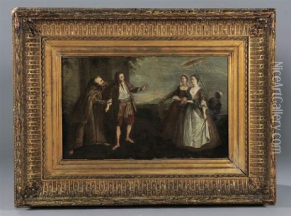 La Tentation Oil Painting - Nicolas Lancret