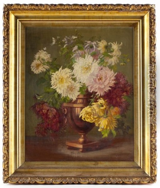 Chrysanthemums Oil Painting - Julia Mcentee Dillon