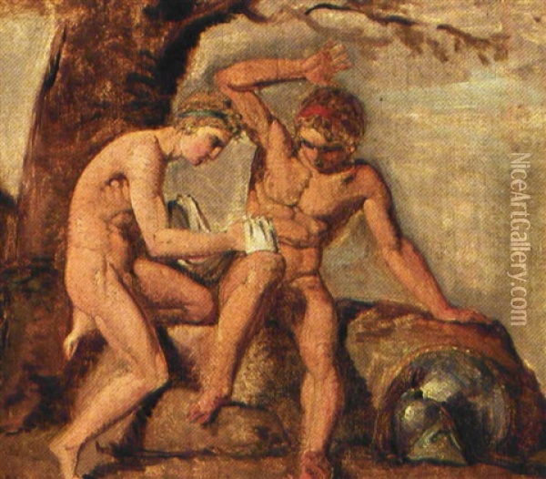Scene Fra Homers Iliaden Oil Painting - Constantin (Carl Christian Constantin) Hansen