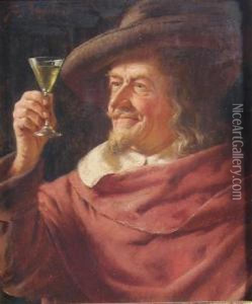 Portrait Of A Gentleman With Liqueur Oil Painting - Fritz Wagner