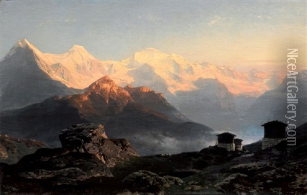 L'eiger, Le Monch Et La Jungfrau Oil Painting - Stanislas Graf Von Kalckreuth