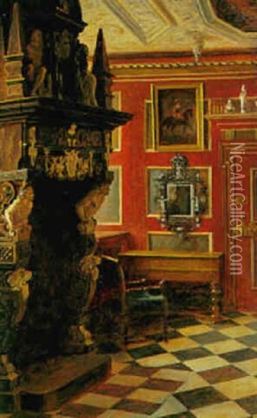 Interior Fra Rosenborg Oil Painting - Heinrich Hansen