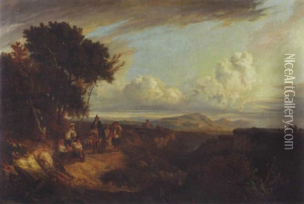 Italienische Bauern Auf Dem Heimweg Oil Painting - Leopold-Louis Robert