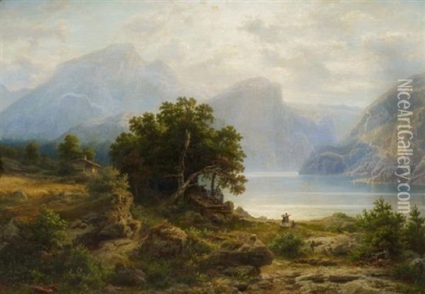 Der Achensee In Tirol Oil Painting - Franz Hengsbach