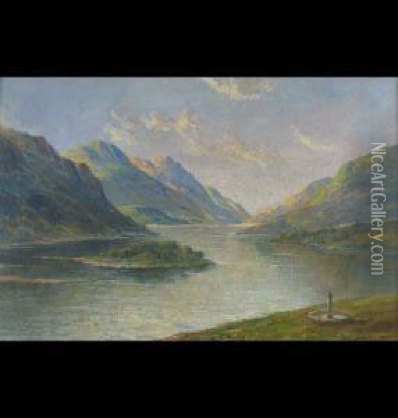 Prince Charles Memorial Loch Shiel, Inverness Oil Painting - Graham Williams