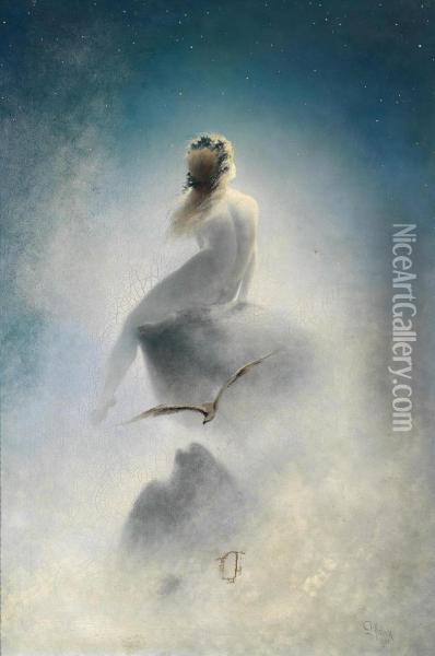 Question To Thestars Oil Painting - Karl Wilhelm Diefenbach