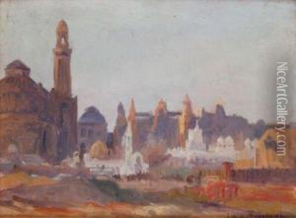 Les Travaux De L'exposition De 1900 Oil Painting - Louis Anatole Toussaint