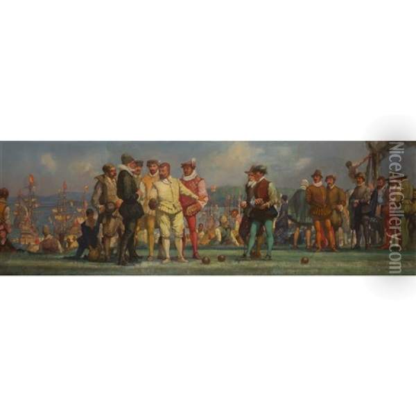 The Pirate, Thomas Fleming, Hastens To Plymouth Oil Painting - Kenneth Shoesmith