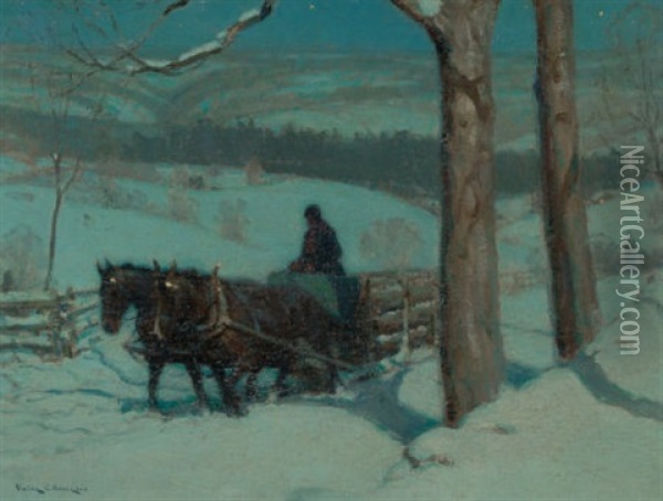 New England Winter Oil Painting - Victor Coleman Anderson