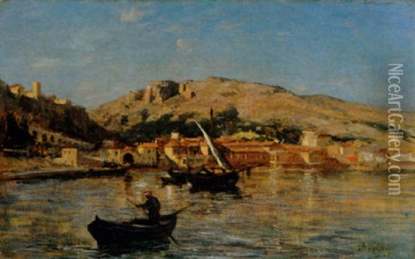 Sommerliche Kustenpartie Im Suden Oil Painting - Adolphe Appian