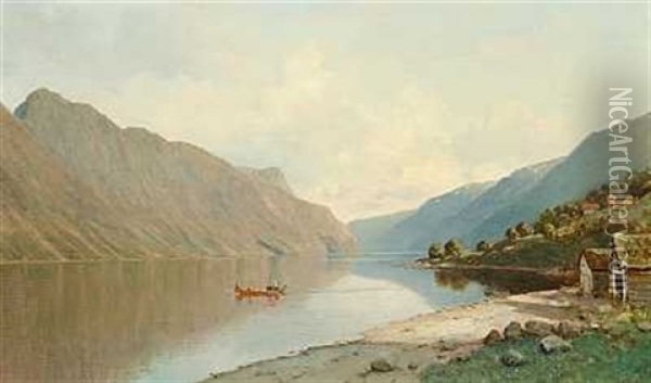 Norsk Fjordparti Oil Painting - Peder Thurmann