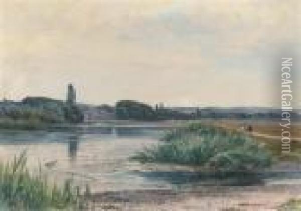 A Summer's Day At Goring-on-thames Oil Painting - Paul Jacob Naftel