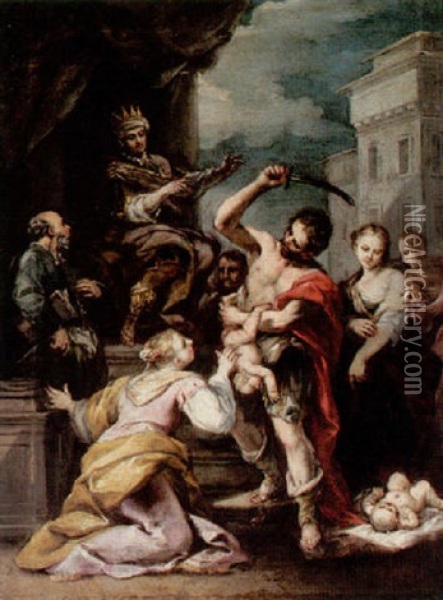 The Judgement Of Solomon Oil Painting - Jacopo Amigoni
