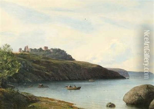 Coastal Scene From Bornholm Island, Denmark Oil Painting - Georg Emil Libert