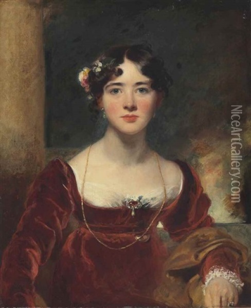 Portrait Of Mrs. John Allnutt, Nee Eleanor Brandram, Half-length Oil Painting - Thomas Lawrence