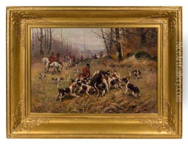 Hunt Scene Oil Painting - Eugene Petit