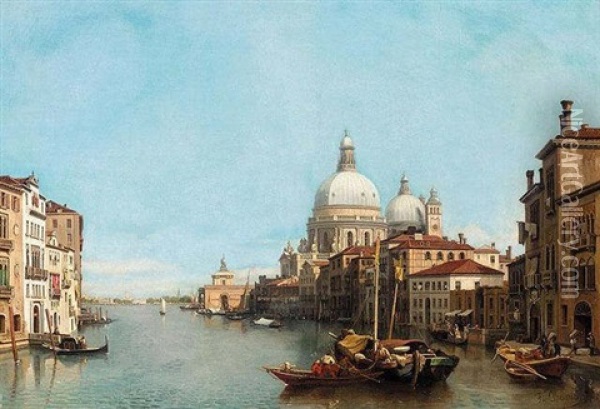 Le Grand Canal, Venise Oil Painting - Francois Antoine Bossuet