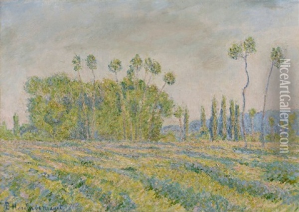 Peupliers Des Ajoux, Giverny Oil Painting - Blanche Hoschede-Monet