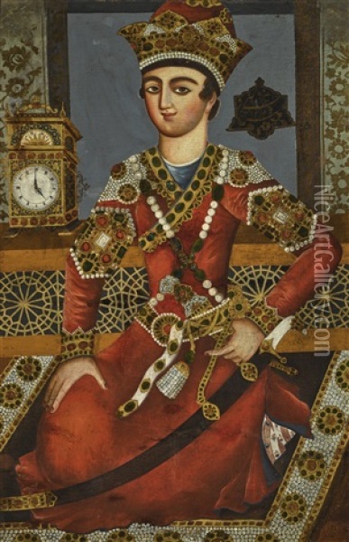 A Portrait Of Khosrow Parviz Oil Painting - Mihr 'Ali