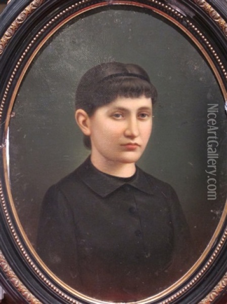 Portrait D'une Jeune Femme Oil Painting - Wilhelm Kretzschmer